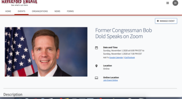 Former Congressman Bob Dold Speaks on Zoom