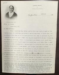 Letter from James Bean to Rufus Jones 1906 January 24