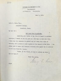 Letter from Henry I. Brown to Rufus Jones 1915 June 2