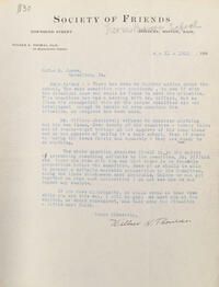 Letter from Wilbur K. Thomas to Rufus Jones 1915 April 21