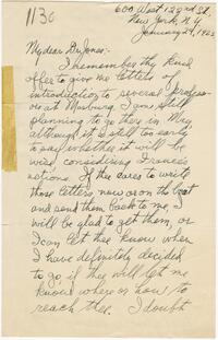 Letter from James E. Sutton to Rufus Jones 1923 January 29