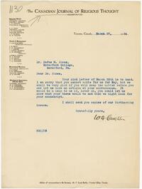 Letter from William B. Creighton to Rufus Jones 1924 March 27