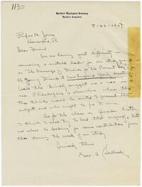 Letter from George A. Selleck to Rufus Jones 1924 May 26