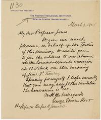 Letter from George Edwin Horr to Rufus Jones 1924 March 3