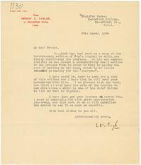 Letter from Ernest E. Taylor to Rufus Jones 1924 March 25