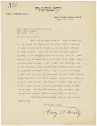 Letter from Henry H. Tweedy to Rufus Jones 1924 March 24