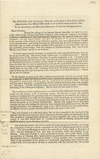 The epistle from the Yearly Meeting of Friends in New-York, held by adjournments from 28th of Fifth Month, to 1st of Sixth month, inclusive, 1838 : to the Quarterly and Monthly Meetings of Friends belonging thereto