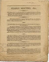 Yearly Meeting, 1801 : The Minutes of this Yearly Meeting,