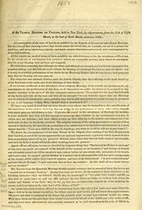 At the Yearly Meeting of Friends, held in New York, by adjournments, from the 27th of Fifth Month, to the 2nd of the Sixth Month, inclusive, 1853