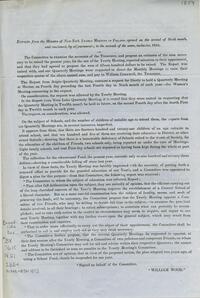 Extracts from the minutes of New-York Yearly Meeting of Friends, opened on the second of Sixth month, and continued, by adjournments, to the seventh of the same, inclusive, 1854