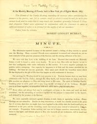 At the Monthly Meeting of Friends, held in New York 7th of Eighth Month, 1867 :bThe Minute of the Yearly Meeting .