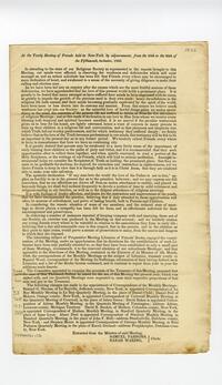 At the Yearly Meeting of Friends held in New-York, by adjournments, from the 25th to the 29th of the Fifthmonth, inclusive, 1835