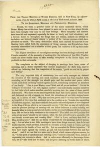 From the Yearly Meeting of Women Friends, held in New-York, by adjournments, from the 28th of Fifth month, to the 1st of Sixth month, inclusive, 1838 : to its Quarterly, Monthly, and Preparative meetings