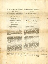 Pétition respectueuse des amis de la société chrétienne, appelés Quakers, prononcée à l'Assemblée Nationale le jeudi 10 février 1791 = The respectful petition of the Christian Society of Friends called Quakers, delivered before the National Assembly, Thur