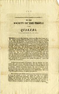 To the society of people called Quakers