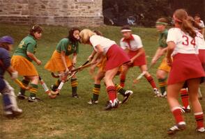 Commotion in a field hockey game