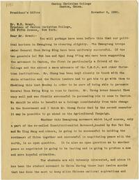 Letter from James M. Henry to W.H. Grant, 1920 November 6