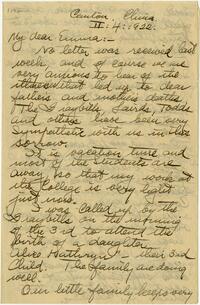 Letter from William Warder Cadbury to Emma Cadbury, Jr., 1922 February 4