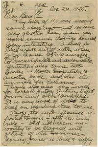Letter from William Warder Cadbury to Ben, 1925 December 20