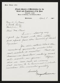 Margaret Passmore letter to Therese H. Dean