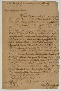 Assembly's Message to the Governor of Pennsylvania on Indian affairs, March 24, 1758