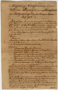 Minutes of Conference between Governor of New Jersey and the Indians, July 6, 1758