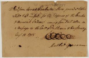 Bills and Receipts, August 11, 1758