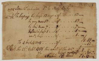 Bills and Receipts, October 22, 1758