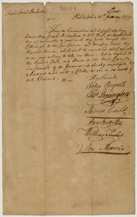 Indian Affairs Commissioners' letter to Israel Pemberton, January 15, 1759