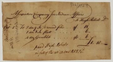 Bills and Receipts, January 26, 1759