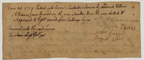 Bills and Receipts, March 1, 1759