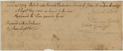 Bills and Receipts, March 1, 1759