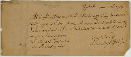 Bills and Receipts, March 5, 1759