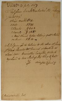 Bills and Receipts, July 31, 1759