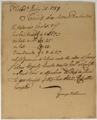 Bills and Receipts, July 31, 1759