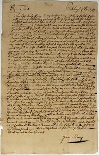 James Kenny's letter to Israel Pemberton, August 1, 1759