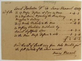 Bills and Receipts, September 13, 1759