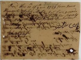 Bills and Receipts, September 10, 1759