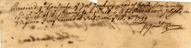 Bills and Receipts, March 1, 1759