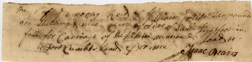 Bills and Receipts, March 1, 1759