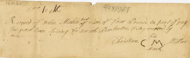 Bills and Receipts, May 24, 1759