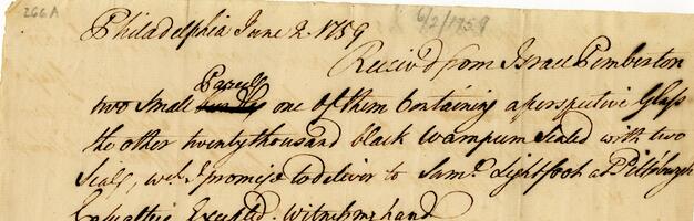 Bills and Receipts, June 2, 1759