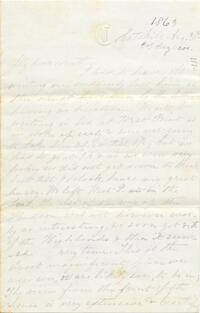 1863 August 30, Catskill, to My dear Mother