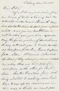 1876 August 18, Awbury, to Lillie
