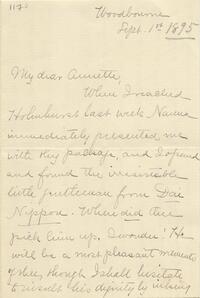 1895 September 1, Woodbourne, to Annette