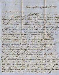 1850 April 8, Washington, to My dear Cousin