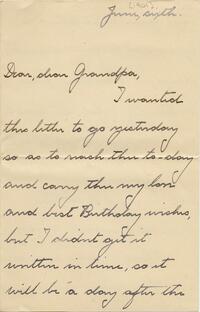 1901 June 6, to Grandpa