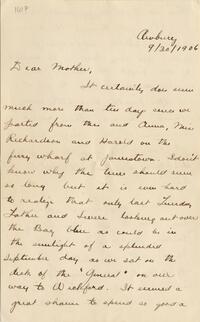 1906 September 30, Awbury, to Mother