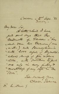 Letter from Charles Sumner to E. M. Davis