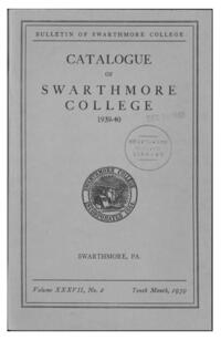 Swarthmore College Catalogue, 1939-1940